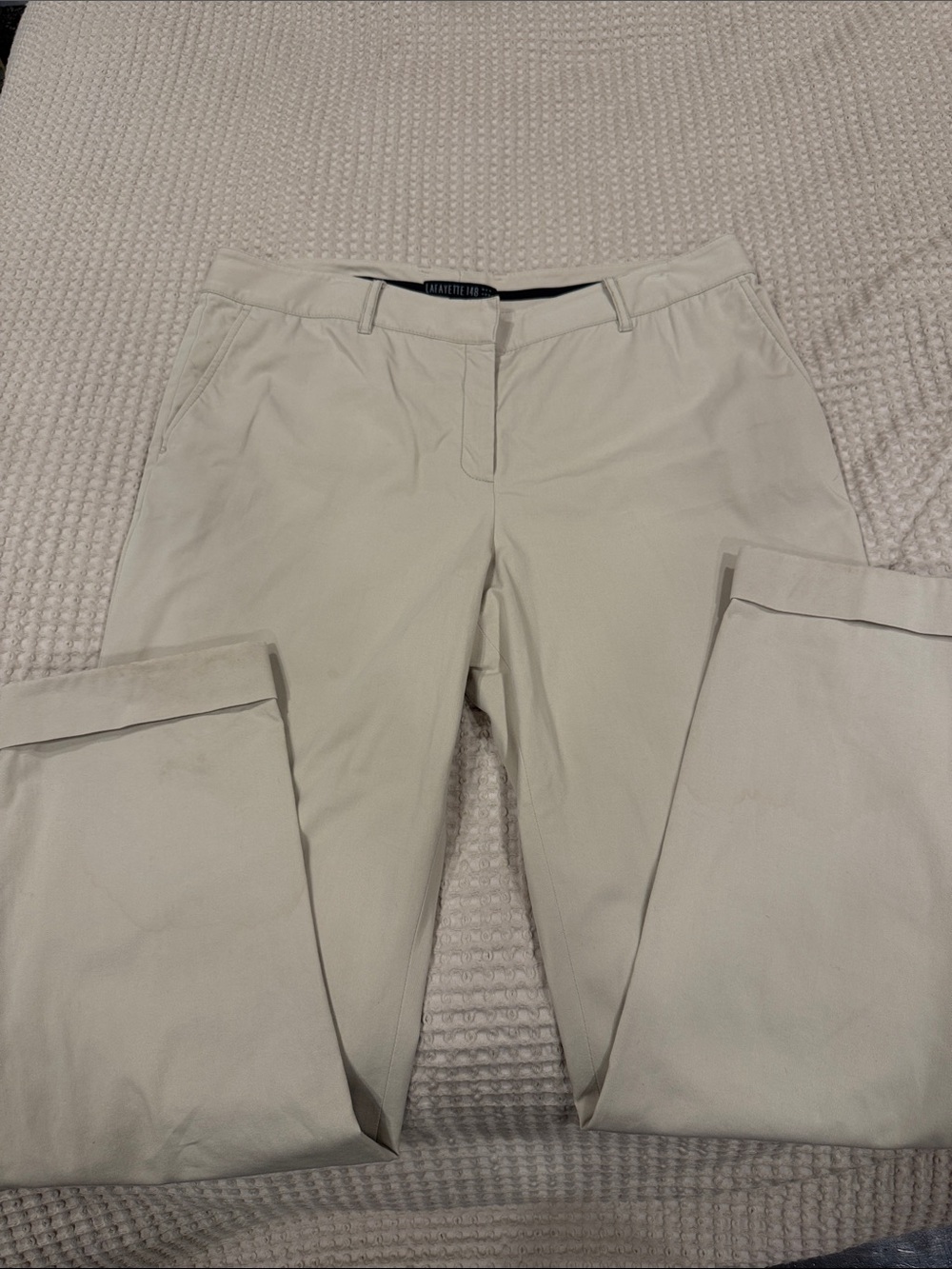 Lafayette 148 New York Cream Tailored Trousers